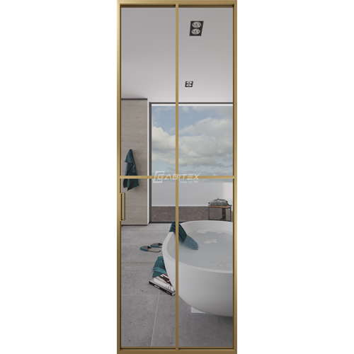 Дверь алюминиевая GABITEX 10 TRANSPARENT CLEAR│GOLD MATT