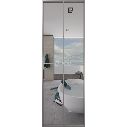 Дверь алюминиевая GABITEX 10 TRANSPARENT CLEAR│CHROME MATT