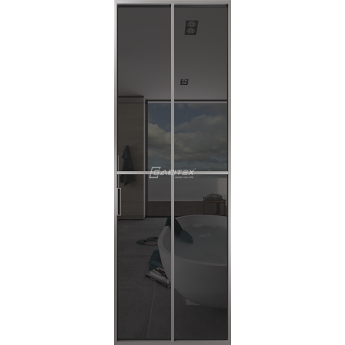 Дверь алюминиевая GABITEX 10 GREY│CHROME MATT