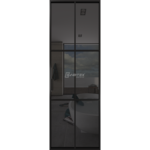 Дверь алюминиевая GABITEX 11 GREY│BLACK EDITION
