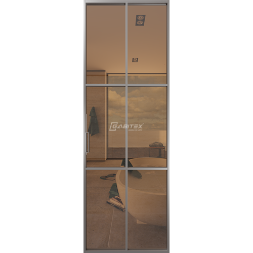 Дверь алюминиевая GABITEX 11 BRONZE│CHROME MATT