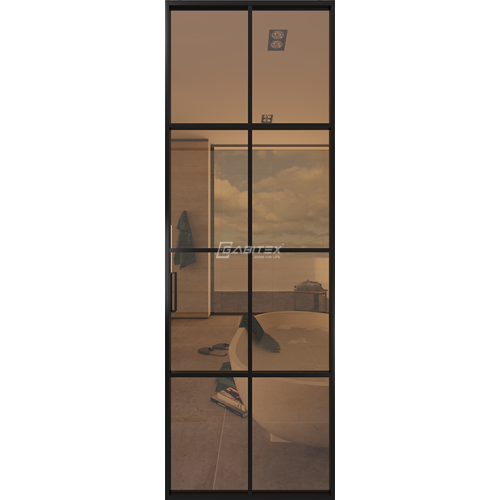 Дверь алюминиевая GABITEX 12 BRONZE│BLACK EDITION