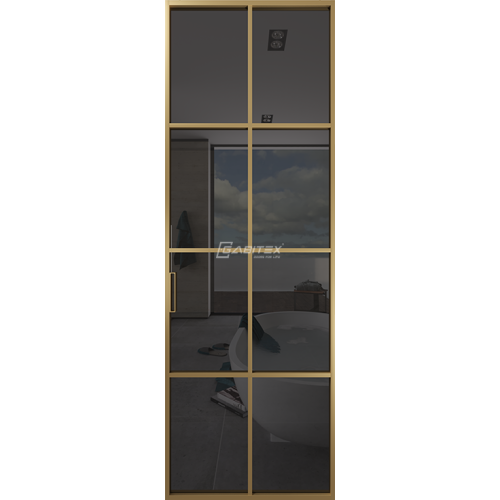 Дверь алюминиевая GABITEX 12 GREY│GOLD MATT