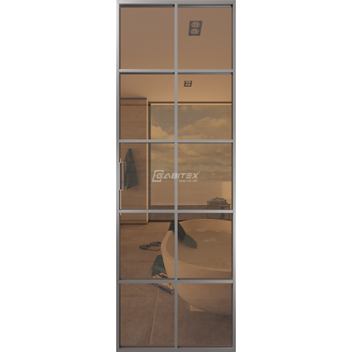 Дверь алюминиевая GABITEX 13 BRONZE│CHROME MATT