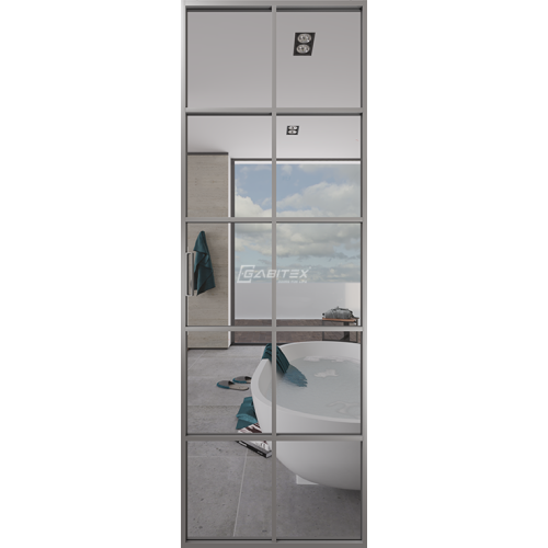 Дверь алюминиевая GABITEX 13 TRANSPARENT CLEAR│CHROME MATT