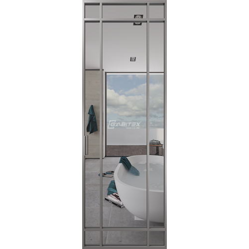 Дверь алюминиевая GABITEX 14 TRANSPARENT CLEAR│CHROME MATT