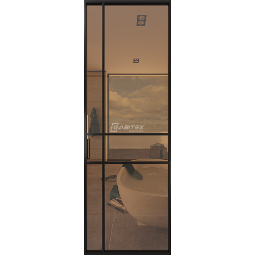 Дверь алюминиевая GABITEX 15 BRONZE│BLACK EDITION