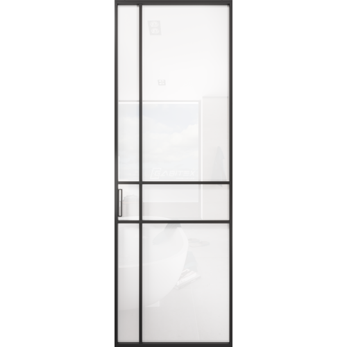 Дверь алюминиевая GABITEX 15 BIANCO│BLACK EDITION