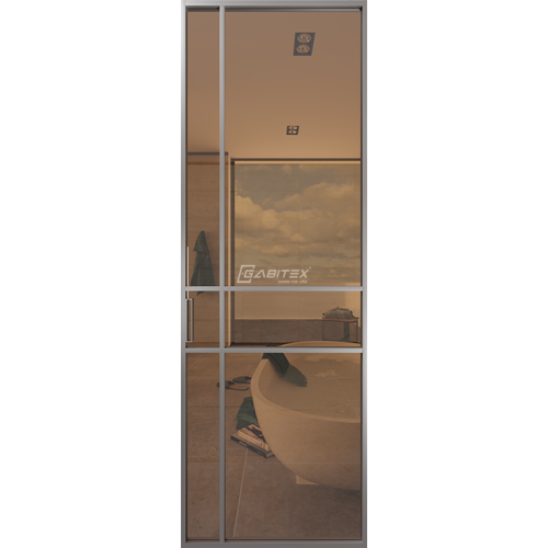 Дверь алюминиевая GABITEX 15 BRONZE│CHROME MATT