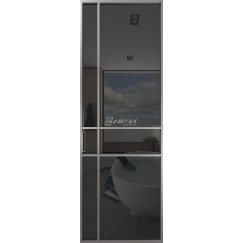 Дверь алюминиевая GABITEX 15 GREY│CHROME MATT