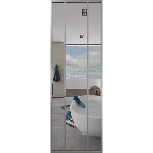Дверь алюминиевая GABITEX 17 TRANSPARENT CLEAR│CHROME MATT