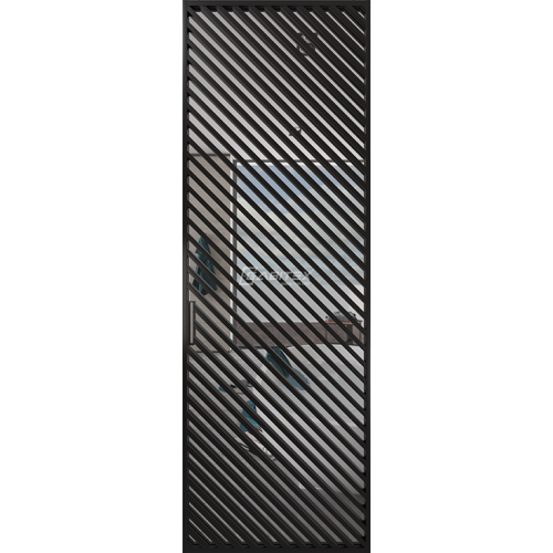 Дверь алюминиевая GABITEX 21 TRANSPARENT CLEAR│BLACK EDITION