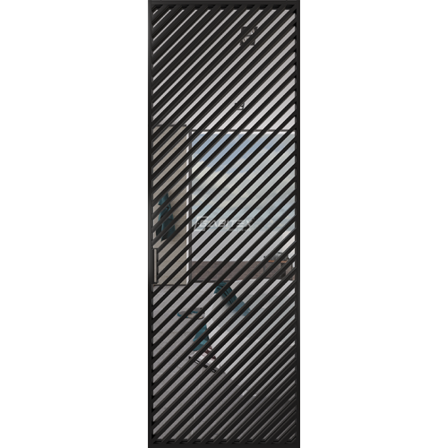 Дверь алюминиевая GABITEX 22 TRANSPARENT CLEAR│BLACK EDITION