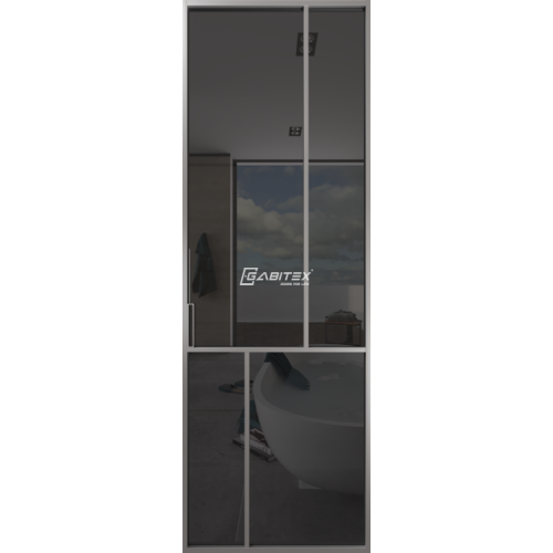 Дверь алюминиевая GABITEX 26 GREY│CHROME MATT