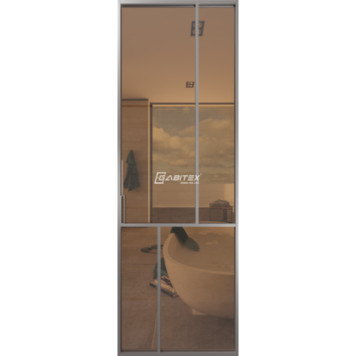 Дверь алюминиевая GABITEX 26 BRONZE│CHROME MATT