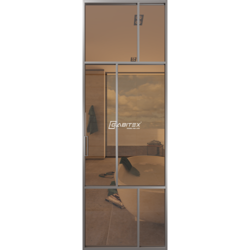 Дверь алюминиевая GABITEX 27 BRONZE│CHROME MATT
