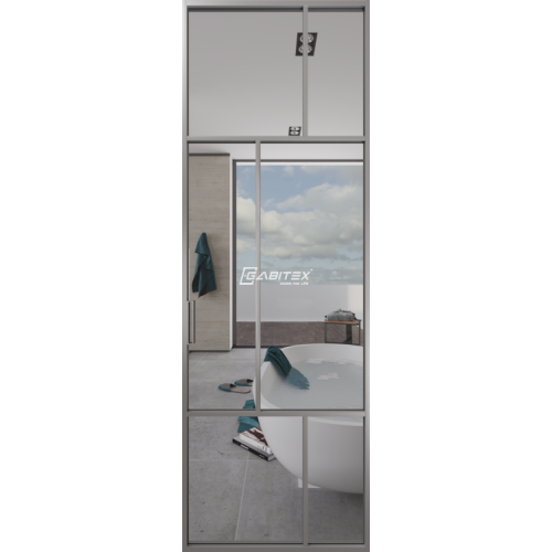 Дверь алюминиевая GABITEX 27 TRANSPARENT CLEAR│CHROME MATT