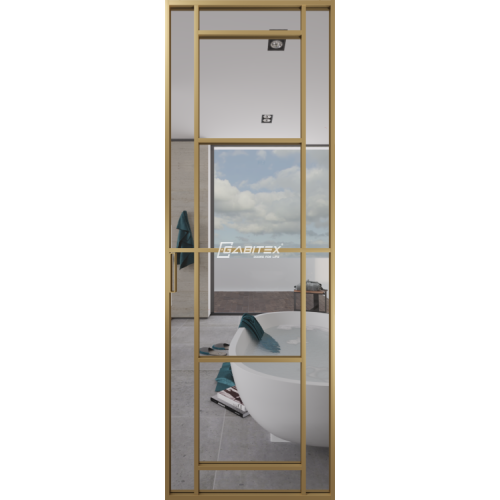 Дверь алюминиевая GABITEX 28 TRANSPARENT CLEAR│GOLD MATT