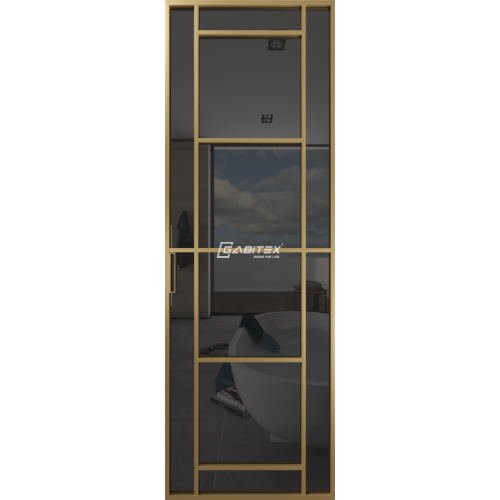 Дверь алюминиевая GABITEX 28 GREY│GOLD MATT