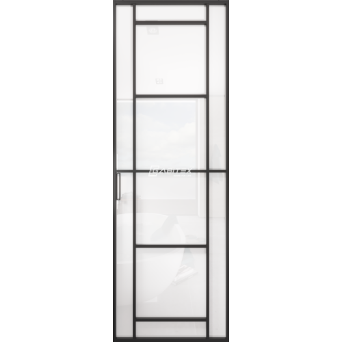 Дверь алюминиевая GABITEX 28 BIANCO│BLACK EDITION