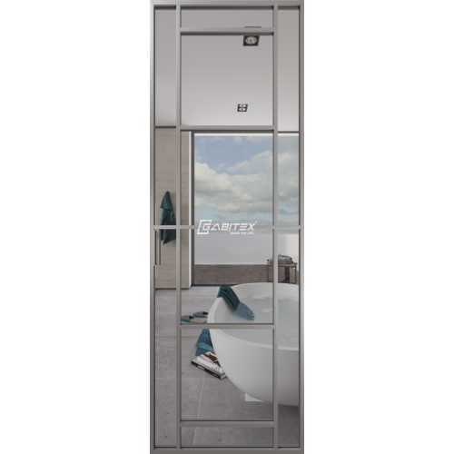 Дверь алюминиевая GABITEX 28 TRANSPARENT CLEAR│CHROME MATT